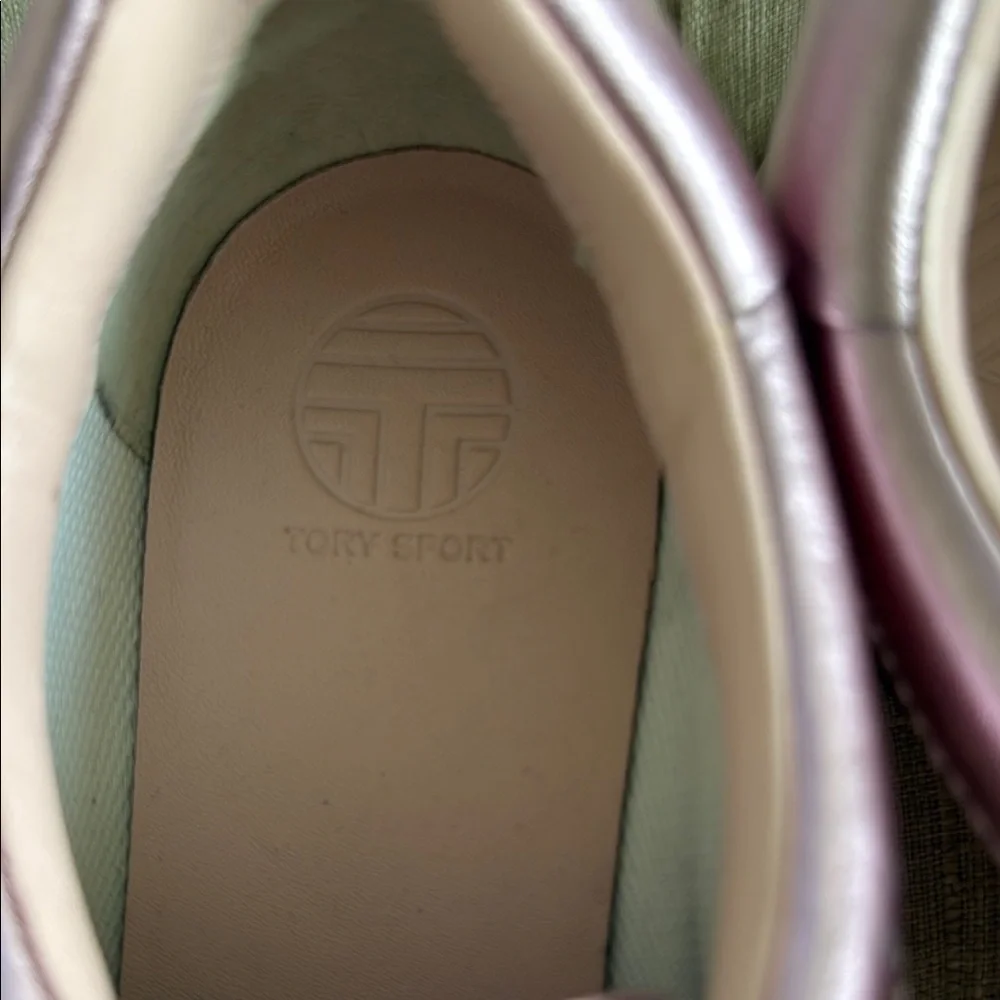 Tory Sport Pink Metallic Sneakers with White Soles